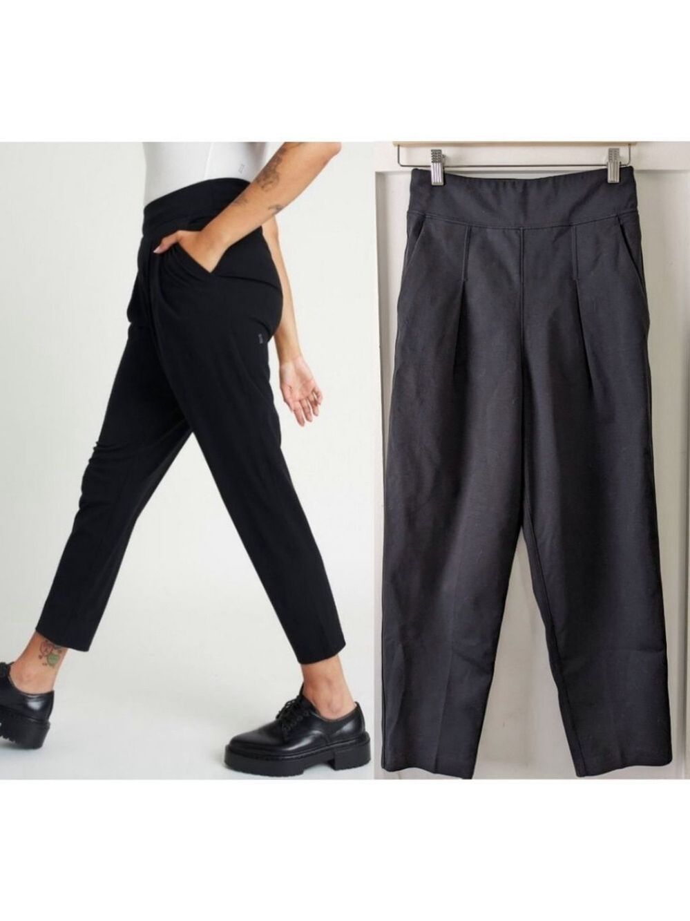 Kit and Ace | Playful black pleated ponte pant